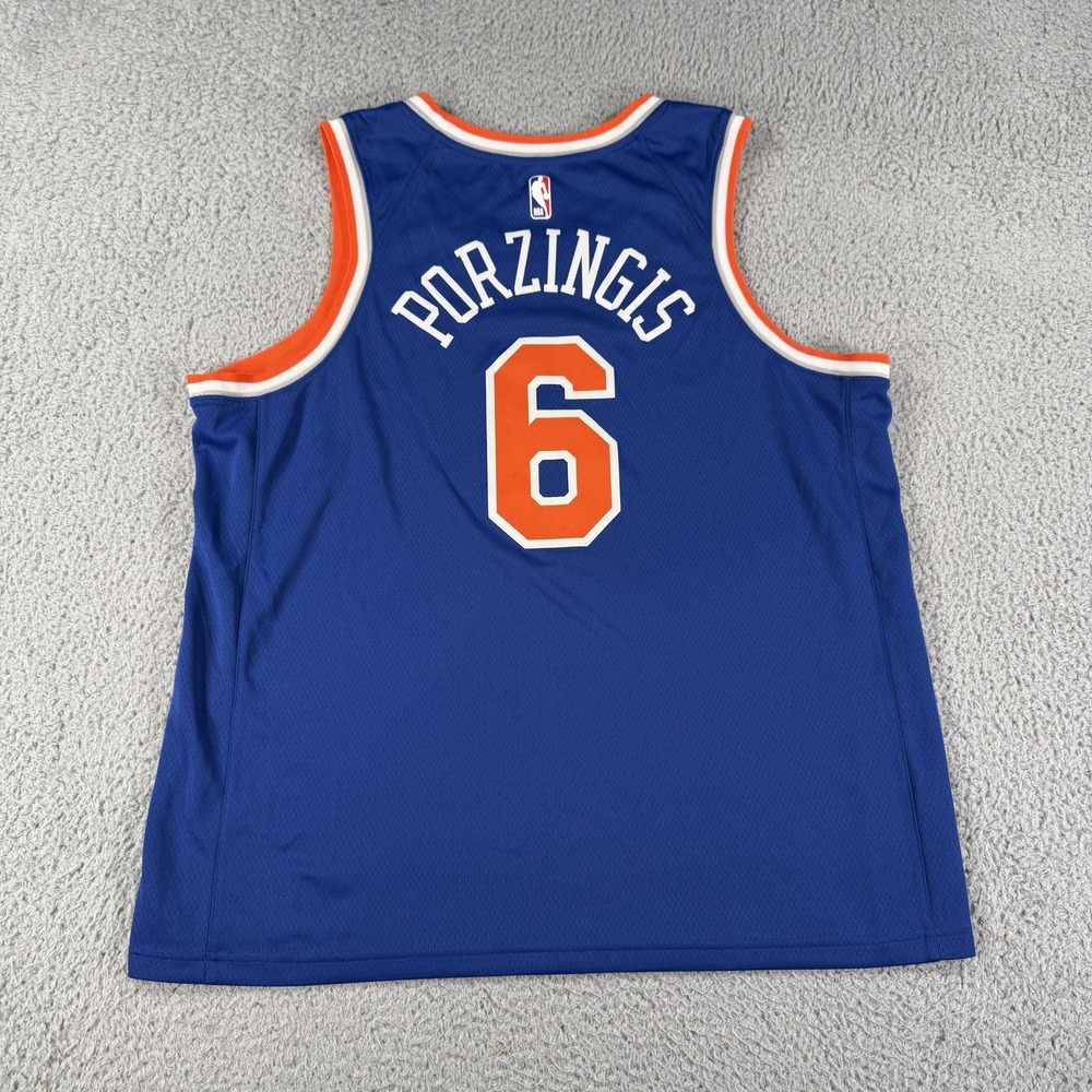 New York Knicks Jersey Mens 2XL NBA Basketball Kristaps Porzingis Nike Dri Fit - Picture 10 of 12